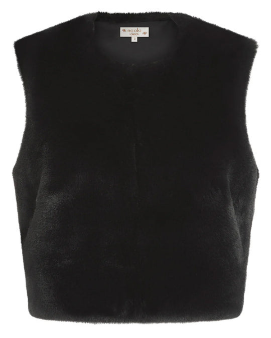 Edelweiss Gilet Faux Fur Black