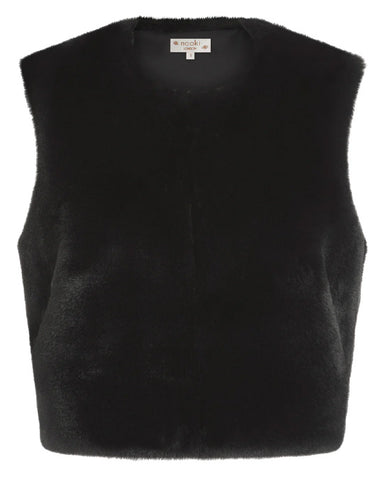 Edelweiss Gilet Faux Fur Black