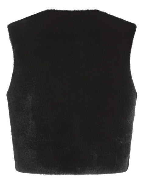 Edelweiss Gilet Faux Fur Black