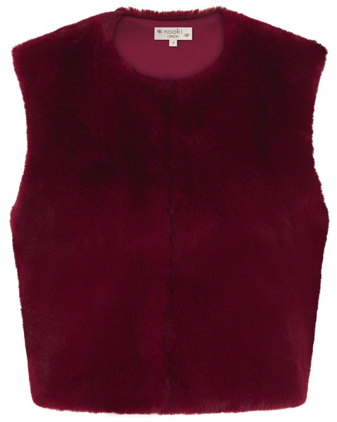 Edelweiss Gilet Faux Fur Red