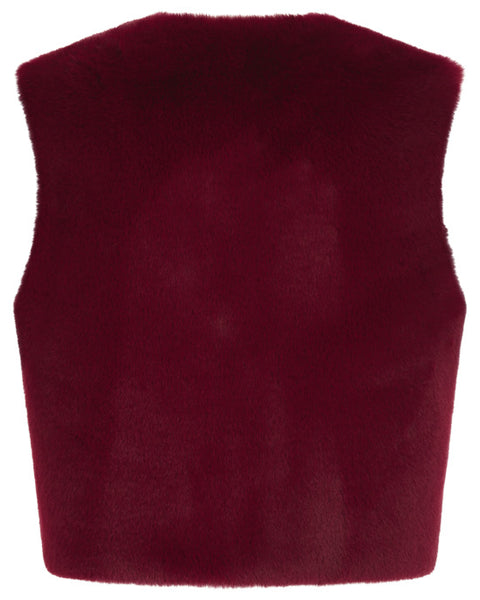 Edelweiss Gilet Faux Fur Red