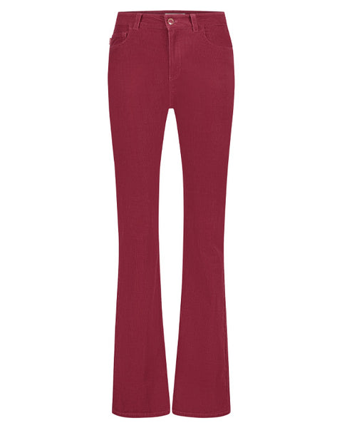 Eva Flare Trousers Cerise red