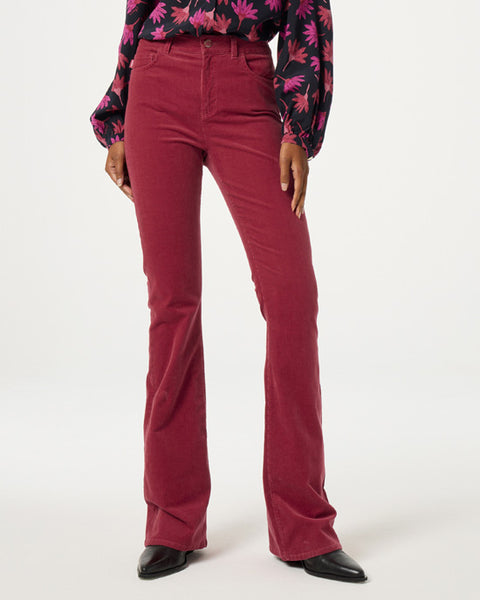 Eva Flare Trousers Cerise red