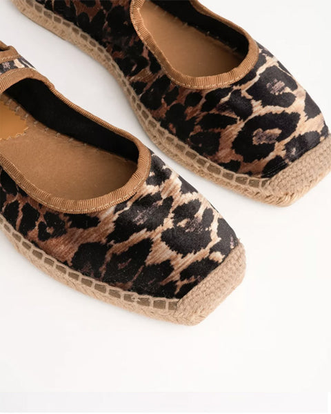 Flora Leopard Velvet Espadrille - shopatstocks