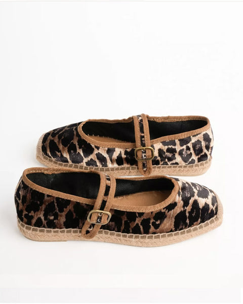 Flora Leopard Velvet Espadrille - shopatstocks