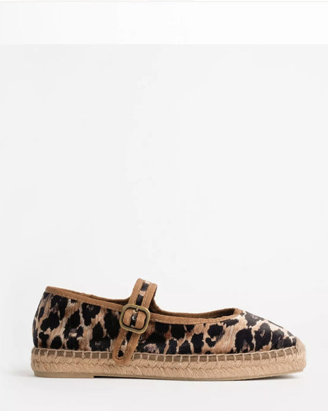 Flora Leopard Velvet Espadrille - shopatstocks