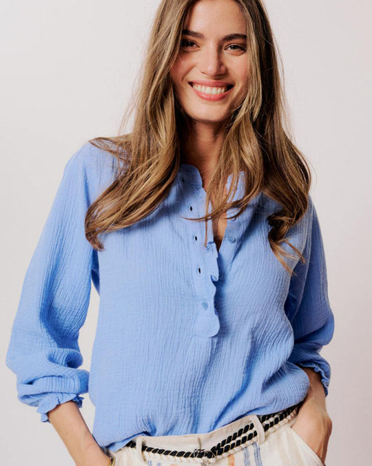 Geneva Blouse Hydrangea