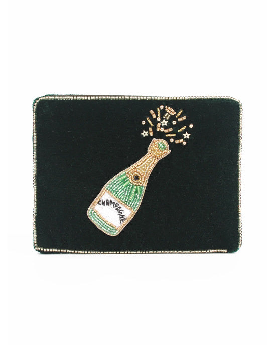 GREEN CHAMPAGNE SMALL POUCH