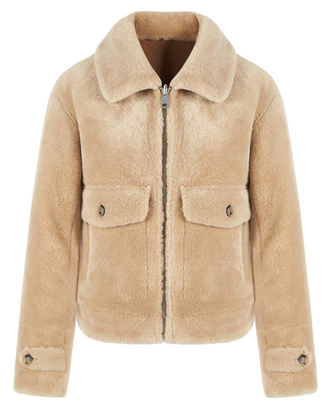 Faux Fur Jacket Camel