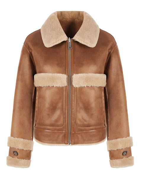 Faux Fur Jacket Camel