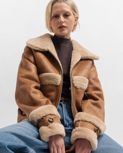 Faux Fur Jacket Camel