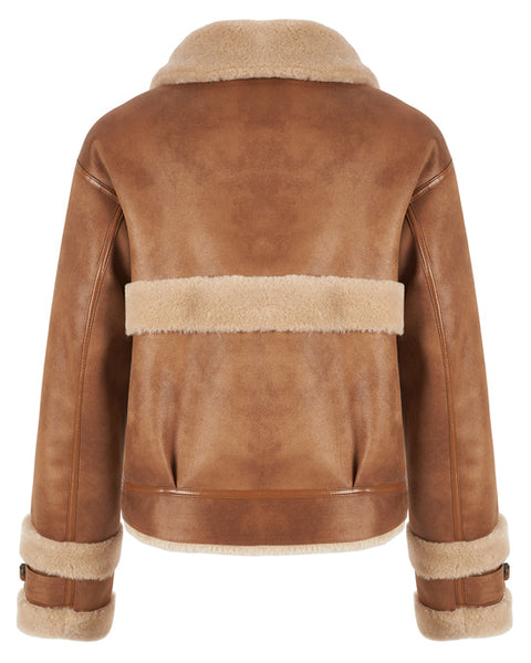 Faux Fur Jacket Camel