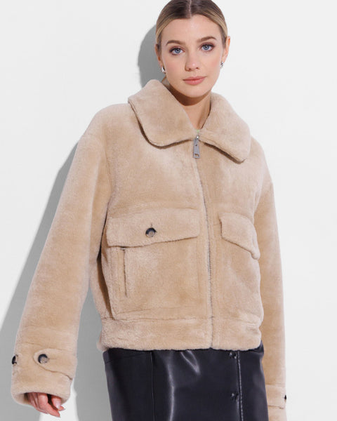 Faux Fur Jacket Camel