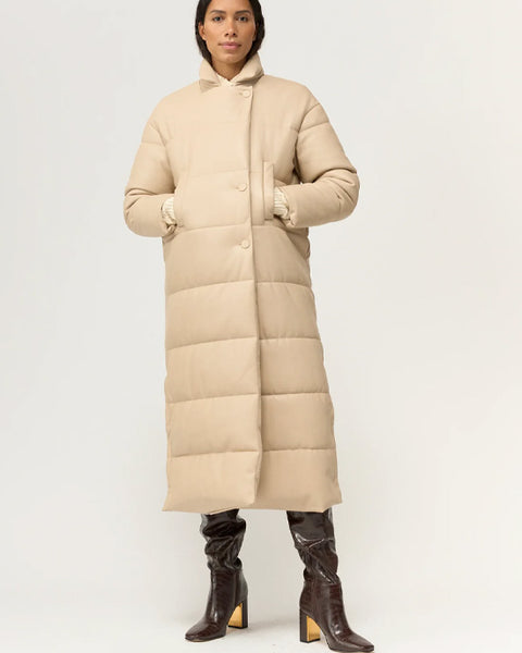 Jules Faux Down Coat Chalk Beige