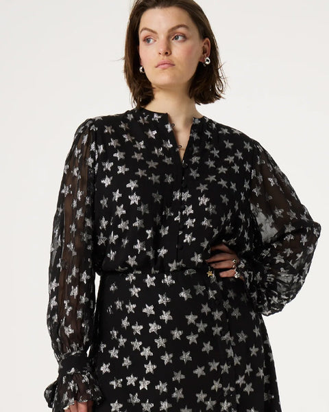 Kylie Blouse Black/Silver Star