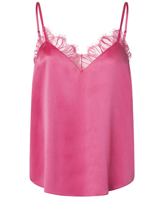 Solid Lace Top Fuchsia