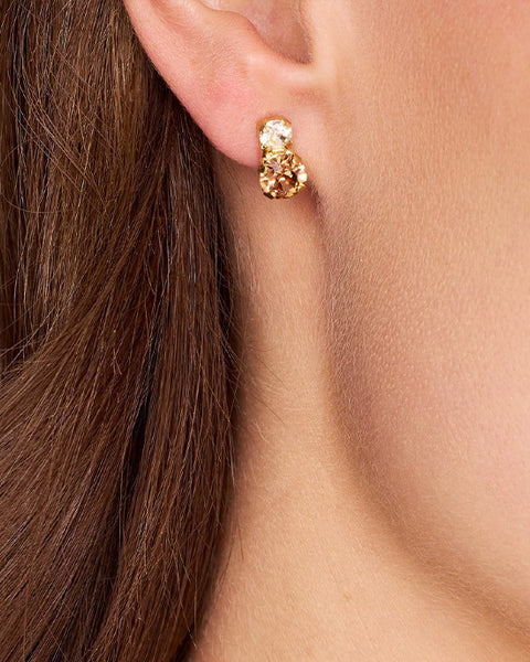 Leah Earrings Gold ReC TOPAZ COMBO