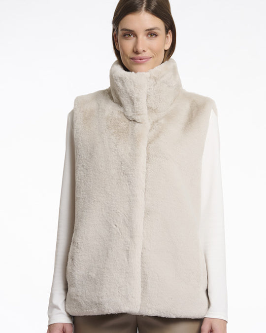 Lison Faux Fur Waistcoat Birch