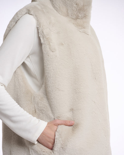 Lison Faux Fur Waistcoat Birch