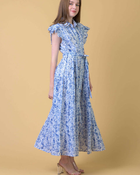 Longbeach Dress  Cleo Blue