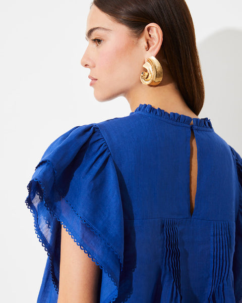 Love Blouse Blue Embroidery