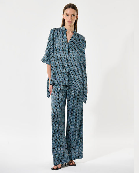 Margo Silk Trousers Butterfly Blue