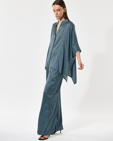 Margo Silk Trousers Butterfly Blue
