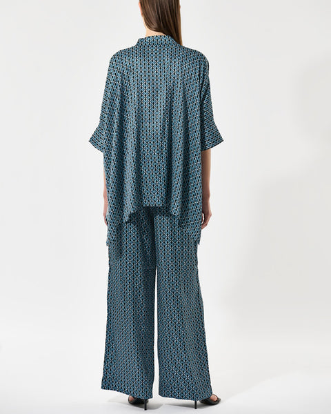 Margo Silk Trousers Butterfly Blue