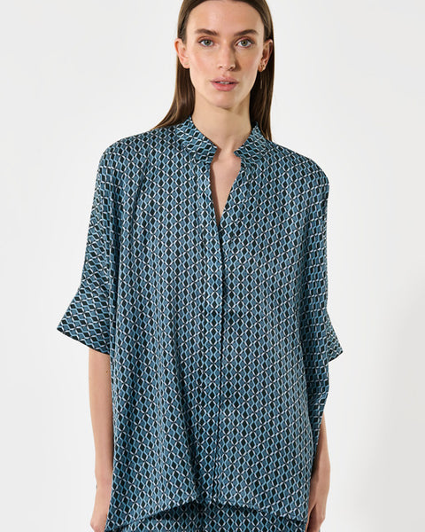 Mandy Blouse Butterfly Blue