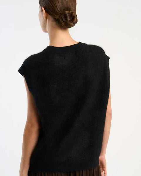 Marta Crew Cashmere Vest Black