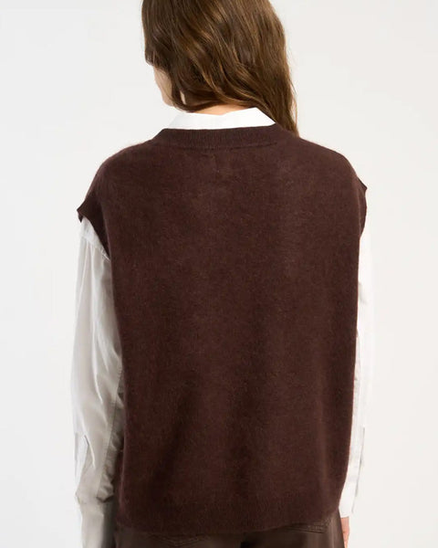 Marta Crew Cashmere Vest Mocha