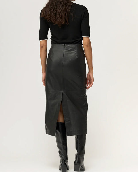 Melanie Leather Pocket Skirt