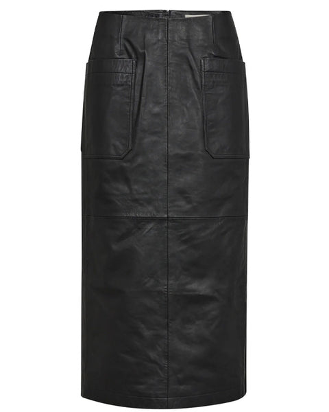 Melanie Leather Pocket Skirt