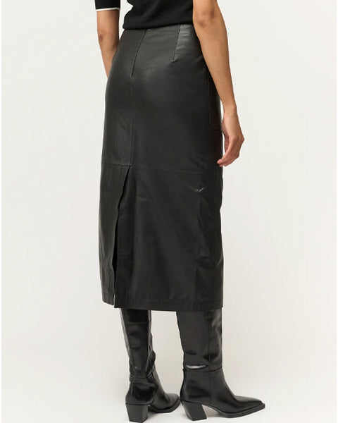 Melanie Leather Pocket Skirt