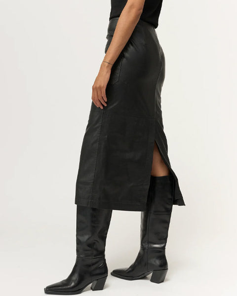 Melanie Leather Pocket Skirt