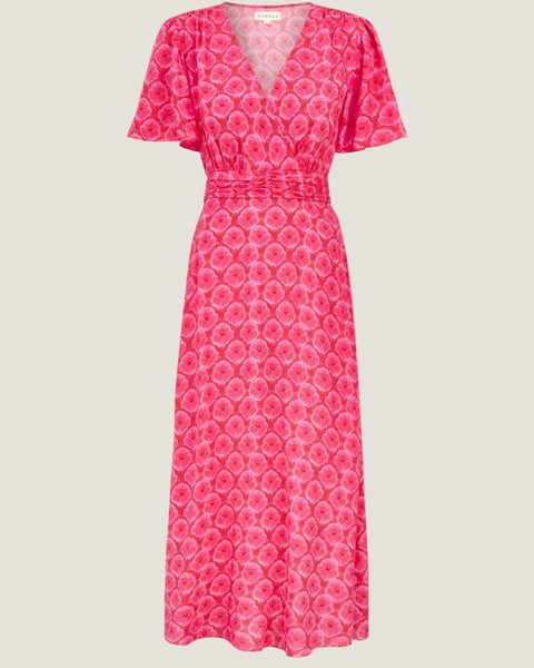 Mimi EcoVero Dress Pink/Red - shopatstocks