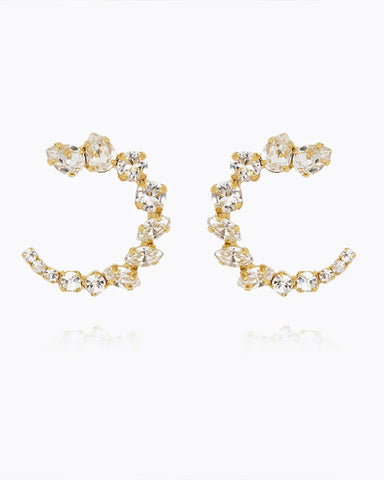 Mini Angie Earrings Gold Crystal