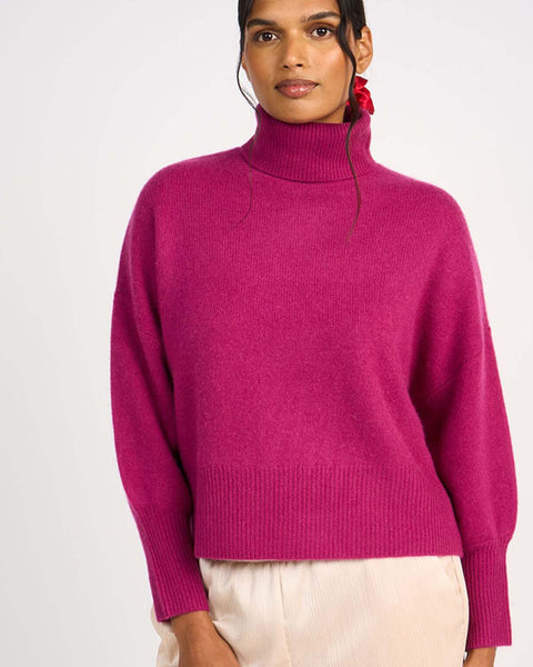 Monprince Cashmere Roll Neck Prune