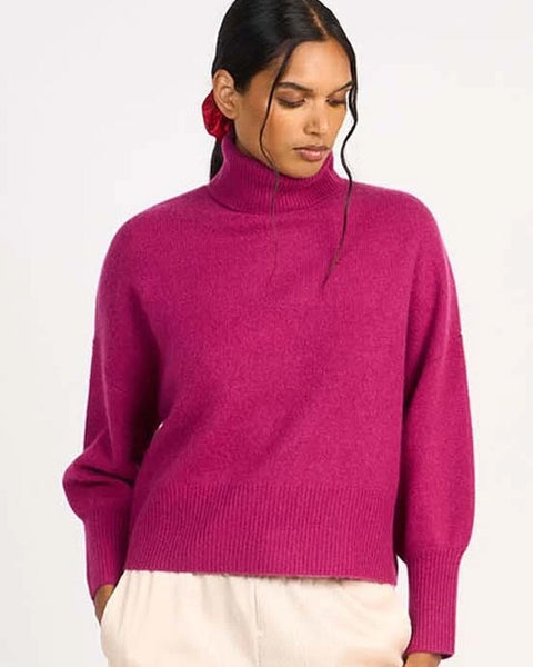 Monprince Cashmere Roll Neck Prune