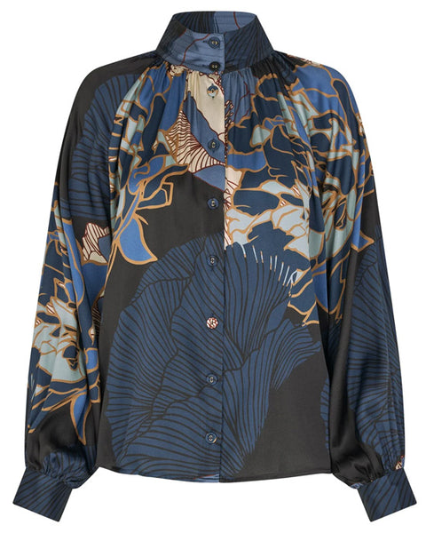 Nita Silk Blouse Alepidia Blue