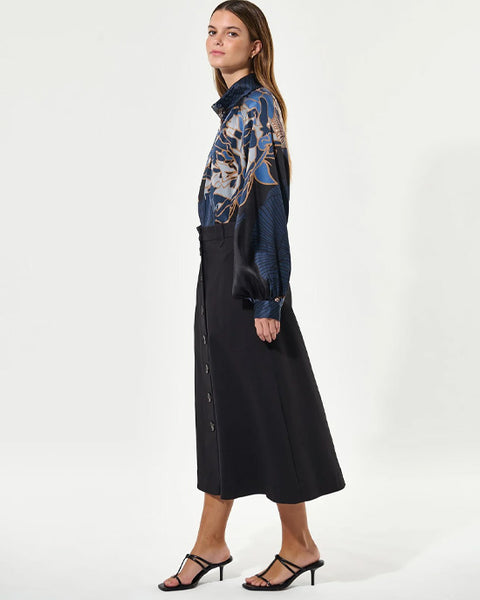 Nita Silk Blouse Alepidia Blue