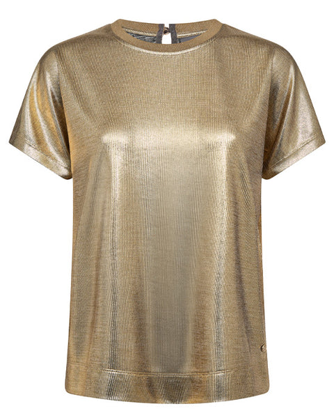 Nivola O-neck Metallic Tee Gold