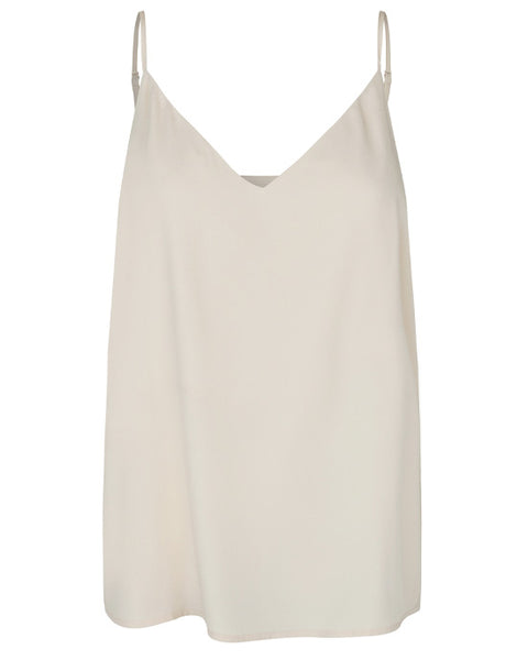 Octavie Silk Strap Top Cloud cream