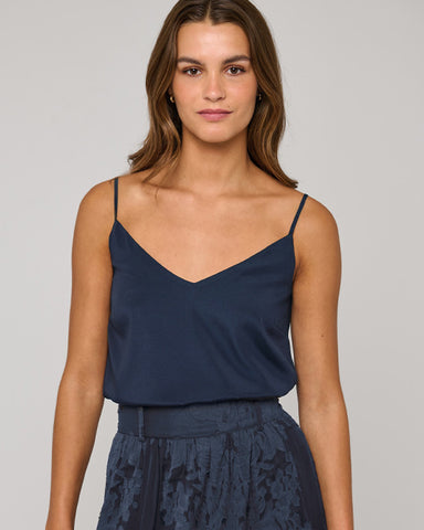 Octavie Silk Strap Top Imperial