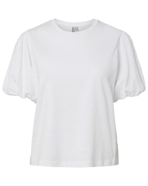 Pernilla Puff Sleeve Tee White - shopatstocks