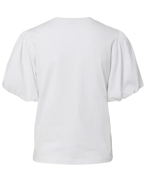 Pernilla Puff Sleeve Tee White - shopatstocks