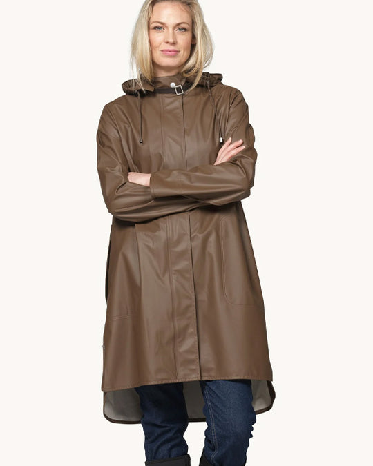 Light A-Line Raincoat Mud