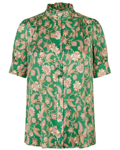 Roberta Silk Blouse Paisley Green - shopatstocks