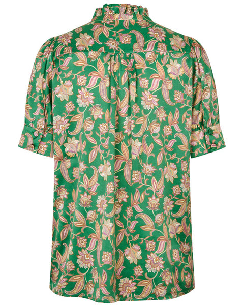Roberta Silk Blouse Paisley Green - shopatstocks