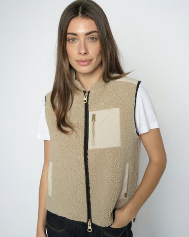 Rowe Eli Teddy Vest Feather Gray